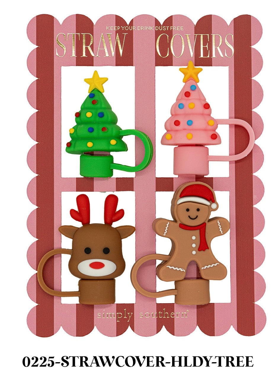 Merry Sips Straw Cover Topper Sets-Straw Toppers-Dear Me Southern Boutique, located in DeRidder, Louisiana