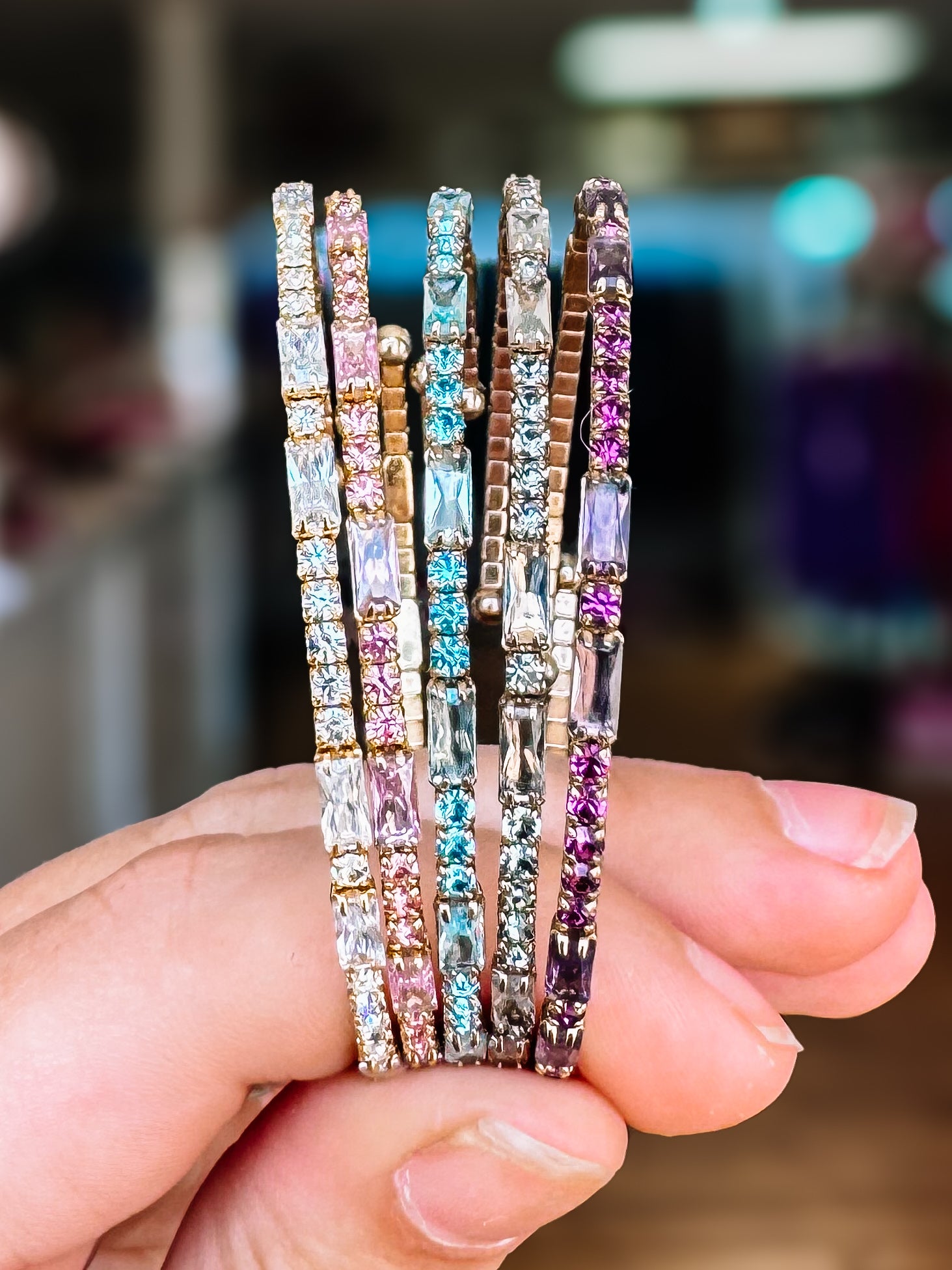 Miami Crystal Bangle - Chocolate Gold Metal-Bracelets-Dear Me Southern Boutique, located in DeRidder, Louisiana