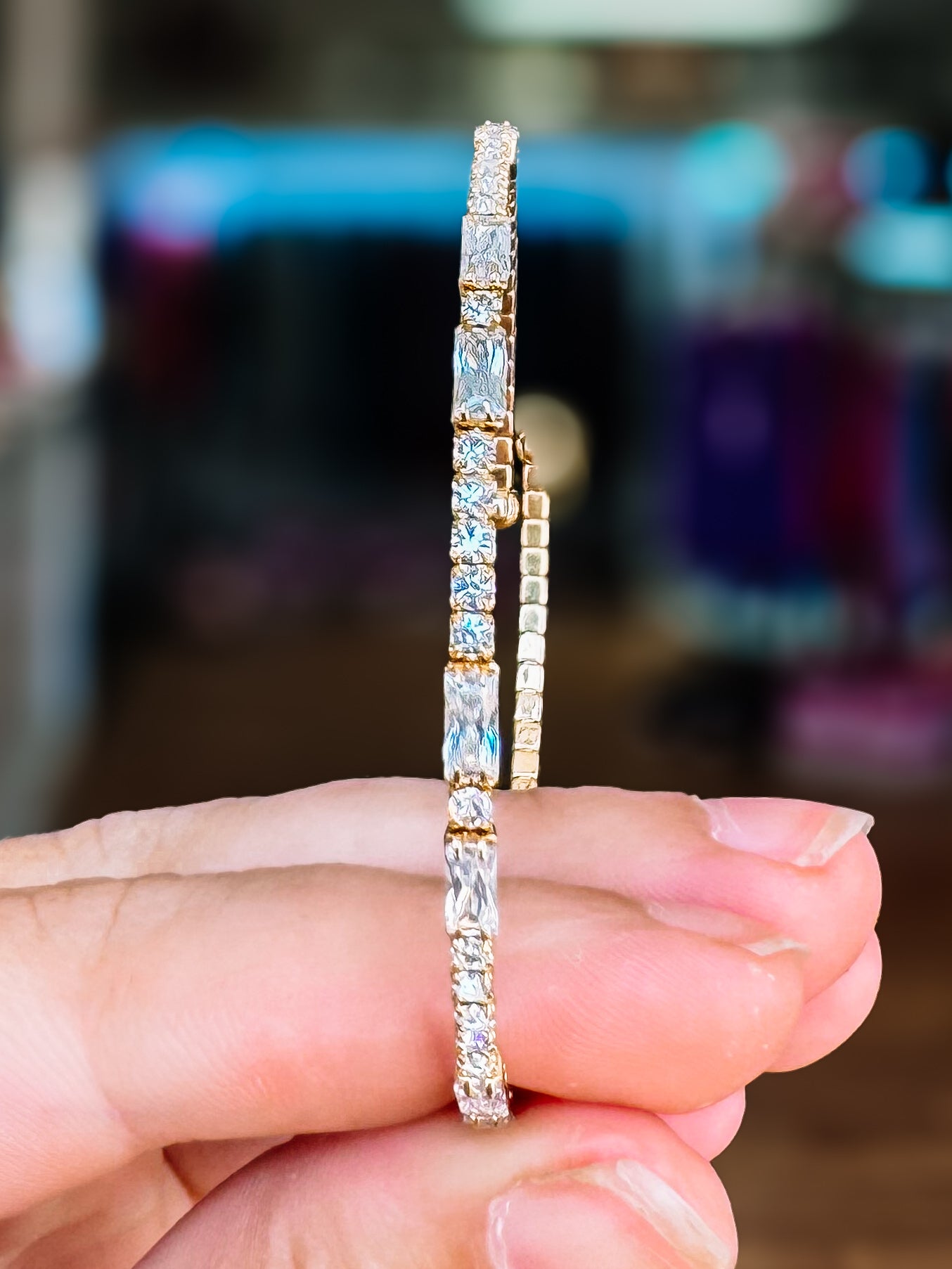Miami Crystal Bangle - Chocolate Gold Metal-Bracelets-Dear Me Southern Boutique, located in DeRidder, Louisiana