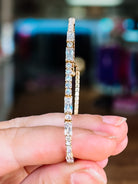 Miami Crystal Bangle - Chocolate Gold Metal-Bracelets-Dear Me Southern Boutique, located in DeRidder, Louisiana