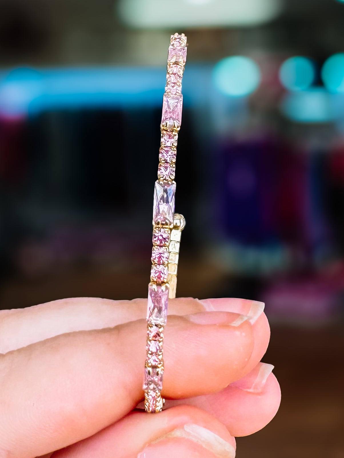 Miami Crystal Bangle - Chocolate Gold Metal-Bracelets-Dear Me Southern Boutique, located in DeRidder, Louisiana