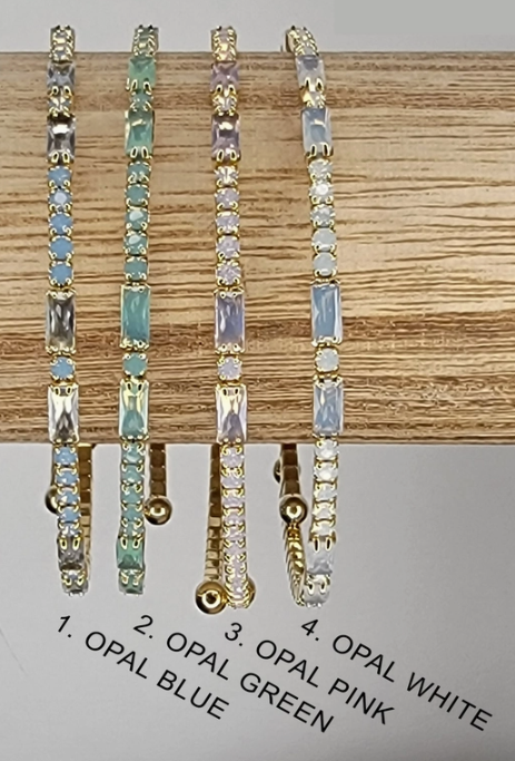 Miami Crystal Bangle - Gold Metal-Presales-Dear Me Southern Boutique, located in DeRidder, Louisiana