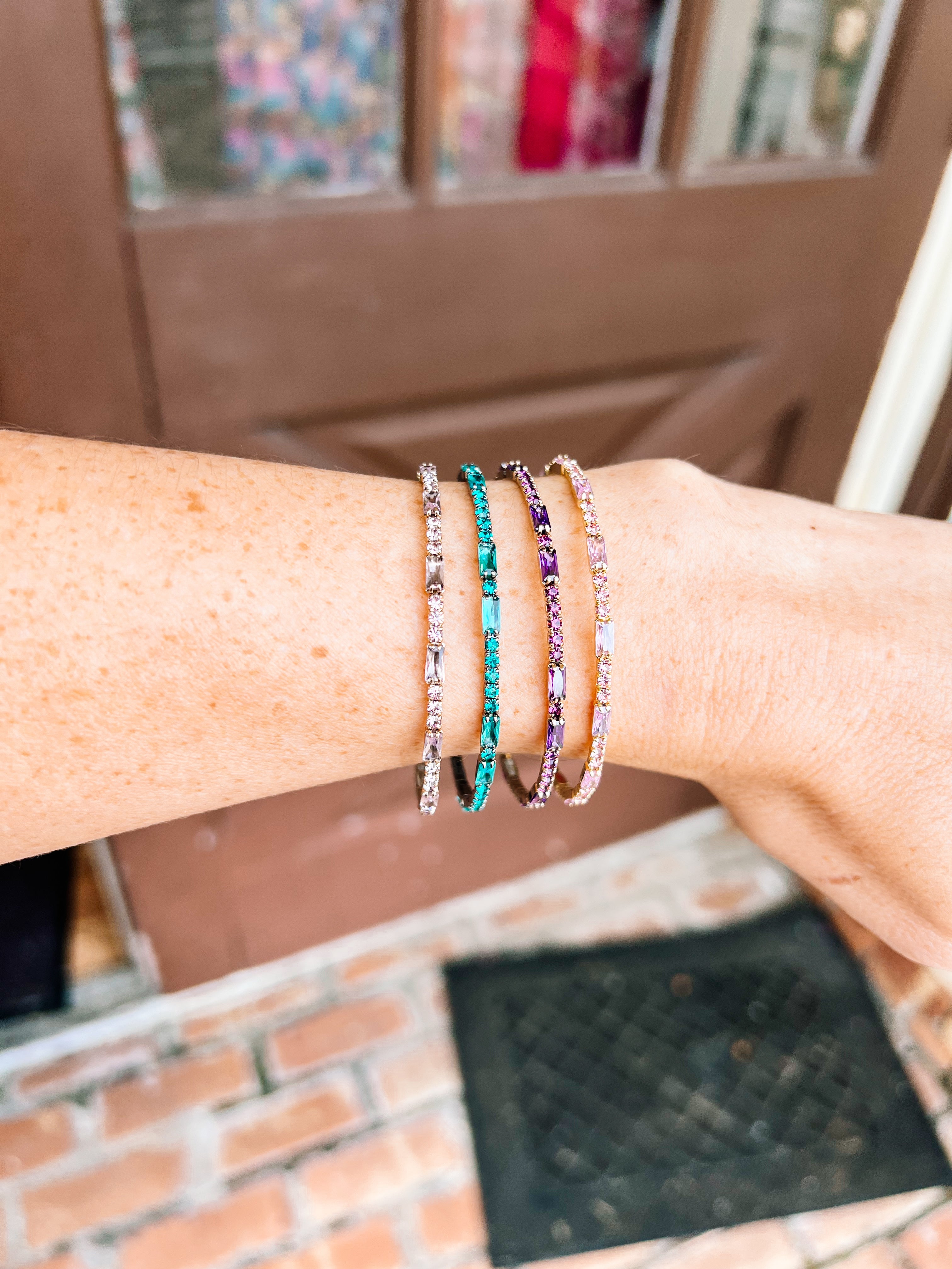 Miami Crystal Bangle - Gold Metal-Presales-Dear Me Southern Boutique, located in DeRidder, Louisiana