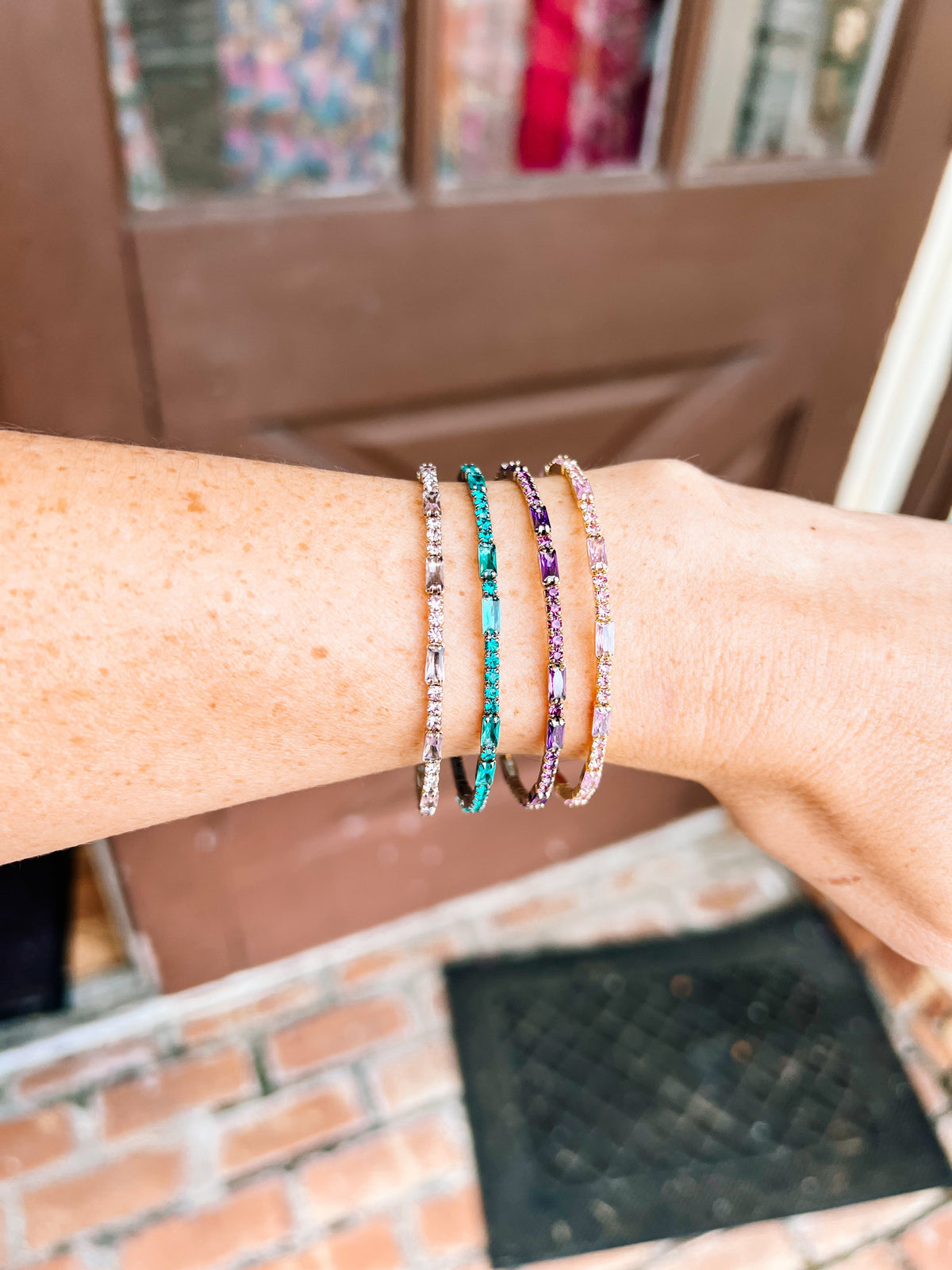 Miami Crystal Bangle - Gold Metal-Presales-Dear Me Southern Boutique, located in DeRidder, Louisiana