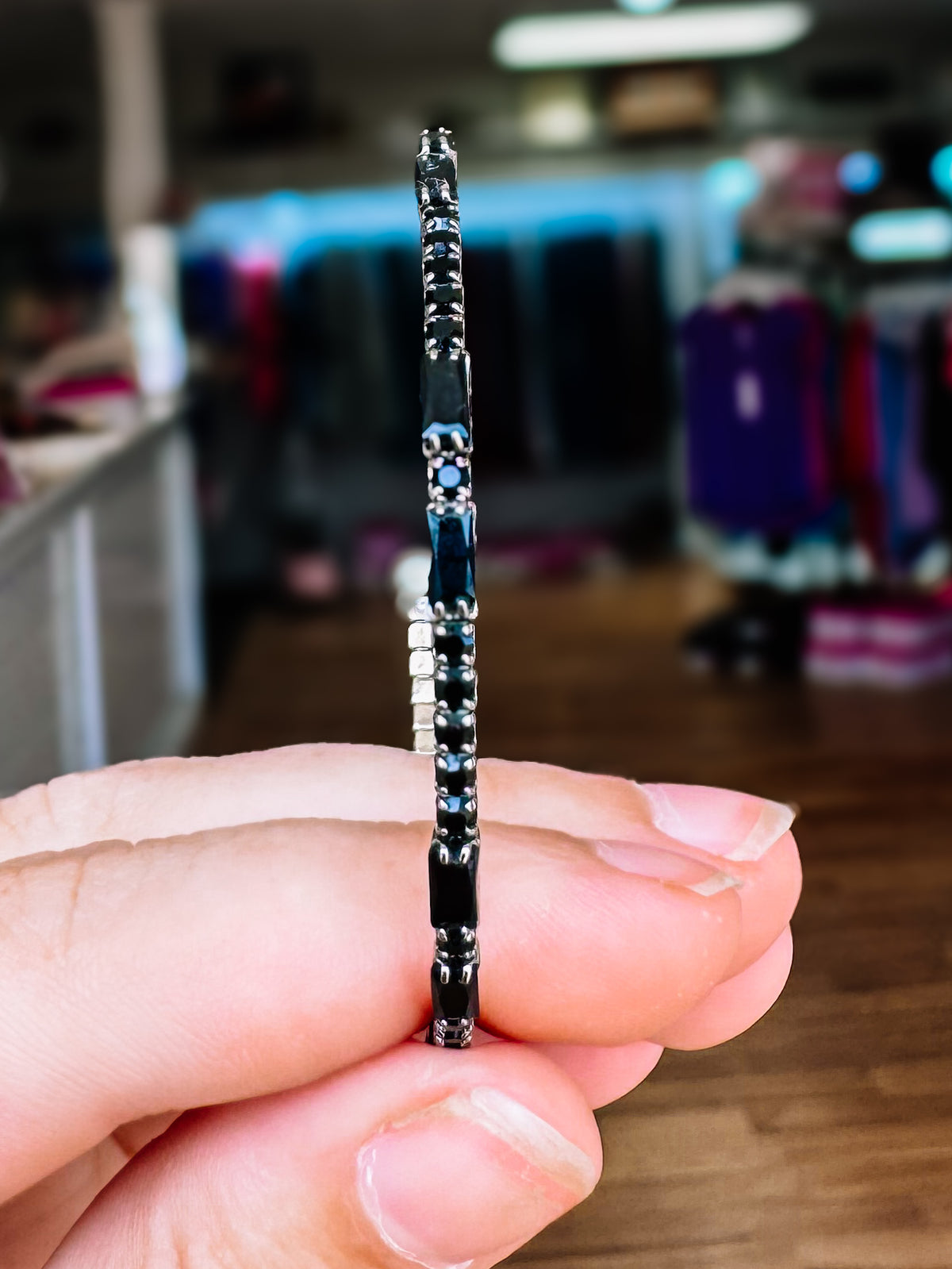 Miami Crystal Bangle - Gunmetal-Presales-Dear Me Southern Boutique, located in DeRidder, Louisiana