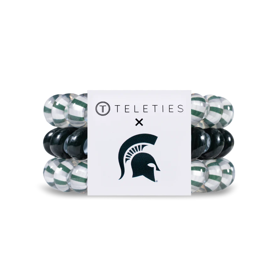 Michigan State Teleties-Large Hair Ties-Dear Me Southern Boutique, located in DeRidder, Louisiana