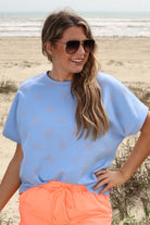 Millie Burn Out Tee- Butterflies-Top-Dear Me Southern Boutique, located in DeRidder, Louisiana