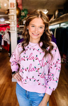 Millie Falala Lights Sequin Pullover-Graphic Tops-Dear Me Southern Boutique, located in DeRidder, Louisiana