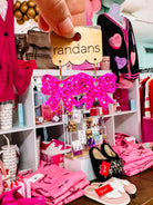 Mini Bow Randans - Fuchsia Glitter-Earrings-Dear Me Southern Boutique, located in DeRidder, Louisiana