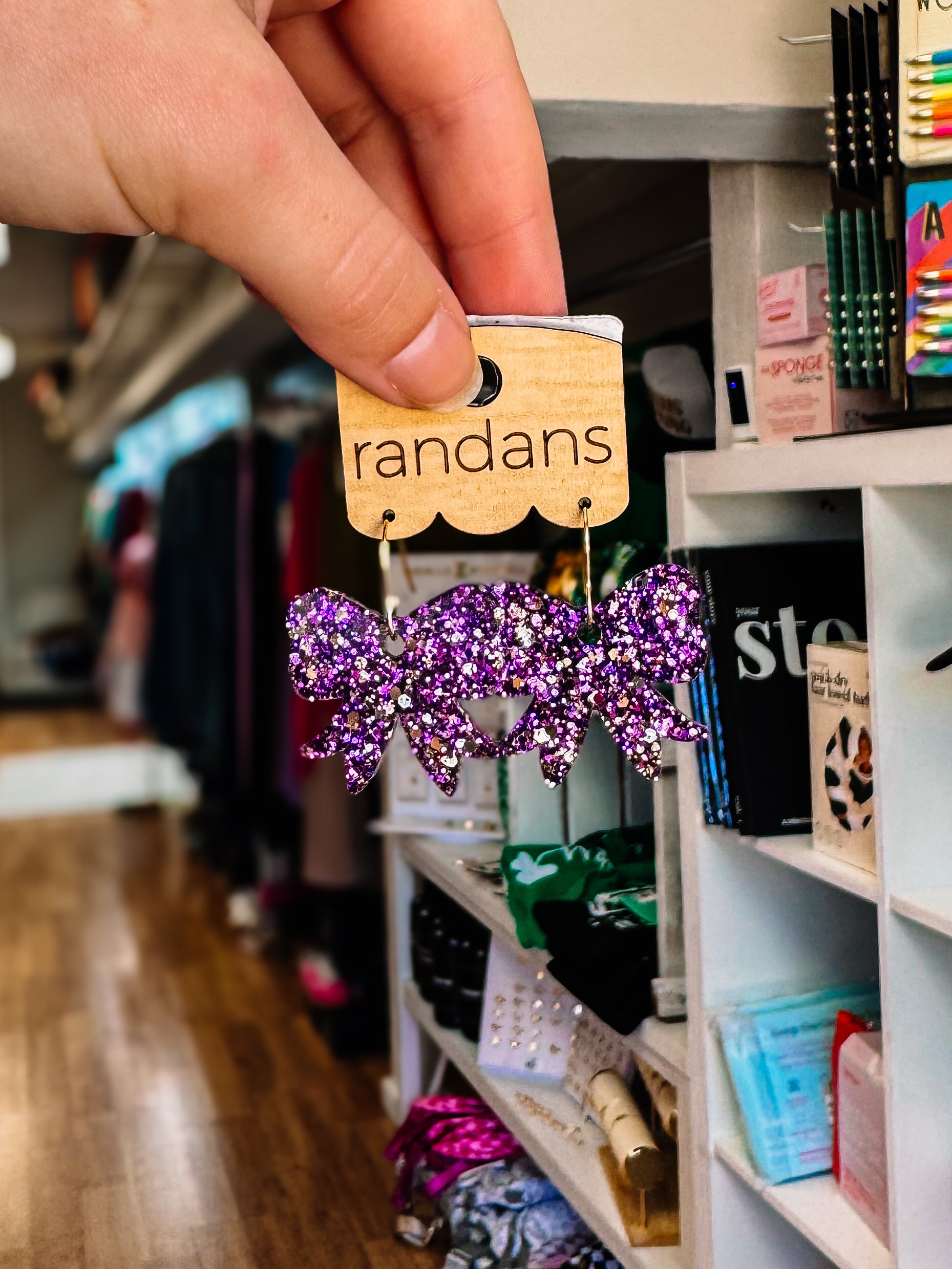 Mini Bow Randans - Purple and Gold Mix-Jewelry - Earrings-Dear Me Southern Boutique, located in DeRidder, Louisiana