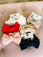 Mini Satin Bougie Bow Claw Clip-Hair Clips-Dear Me Southern Boutique, located in DeRidder, Louisiana