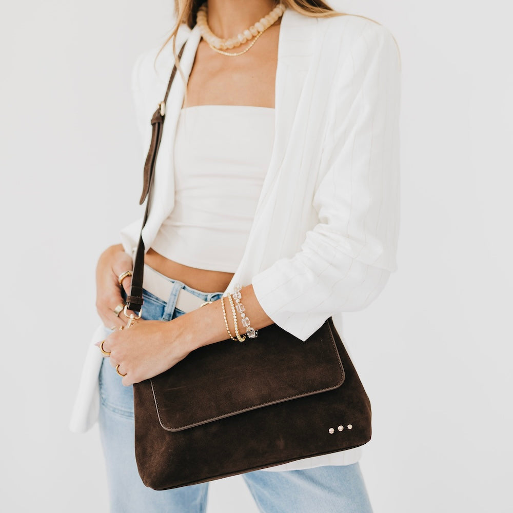 Miranda Suede Flap Crossbody-Crossbody Bag-Dear Me Southern Boutique, located in DeRidder, Louisiana
