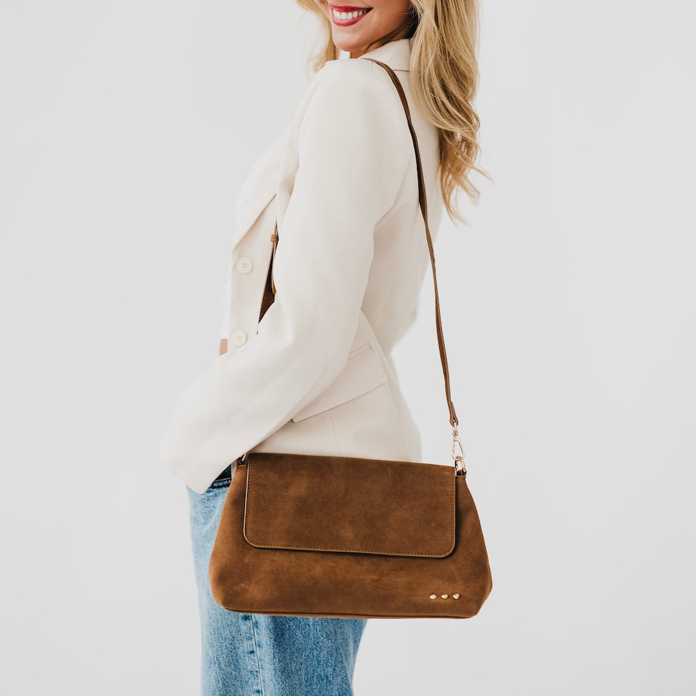 Miranda Suede Flap Crossbody-Crossbody Bag-Dear Me Southern Boutique, located in DeRidder, Louisiana