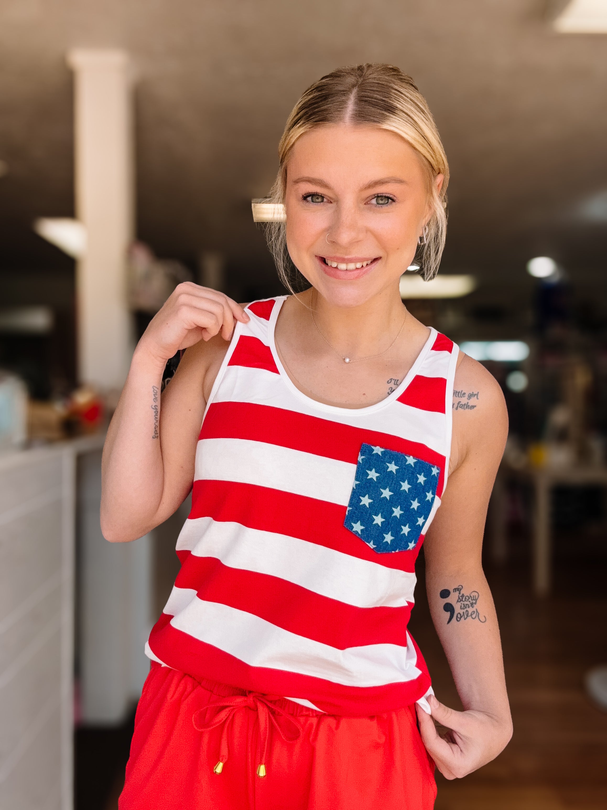 Miss Americana Tank-Tank Tops-Dear Me Southern Boutique, located in DeRidder, Louisiana