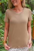 Mocha Basic Tee-Presales-Dear Me Southern Boutique, located in DeRidder, Louisiana
