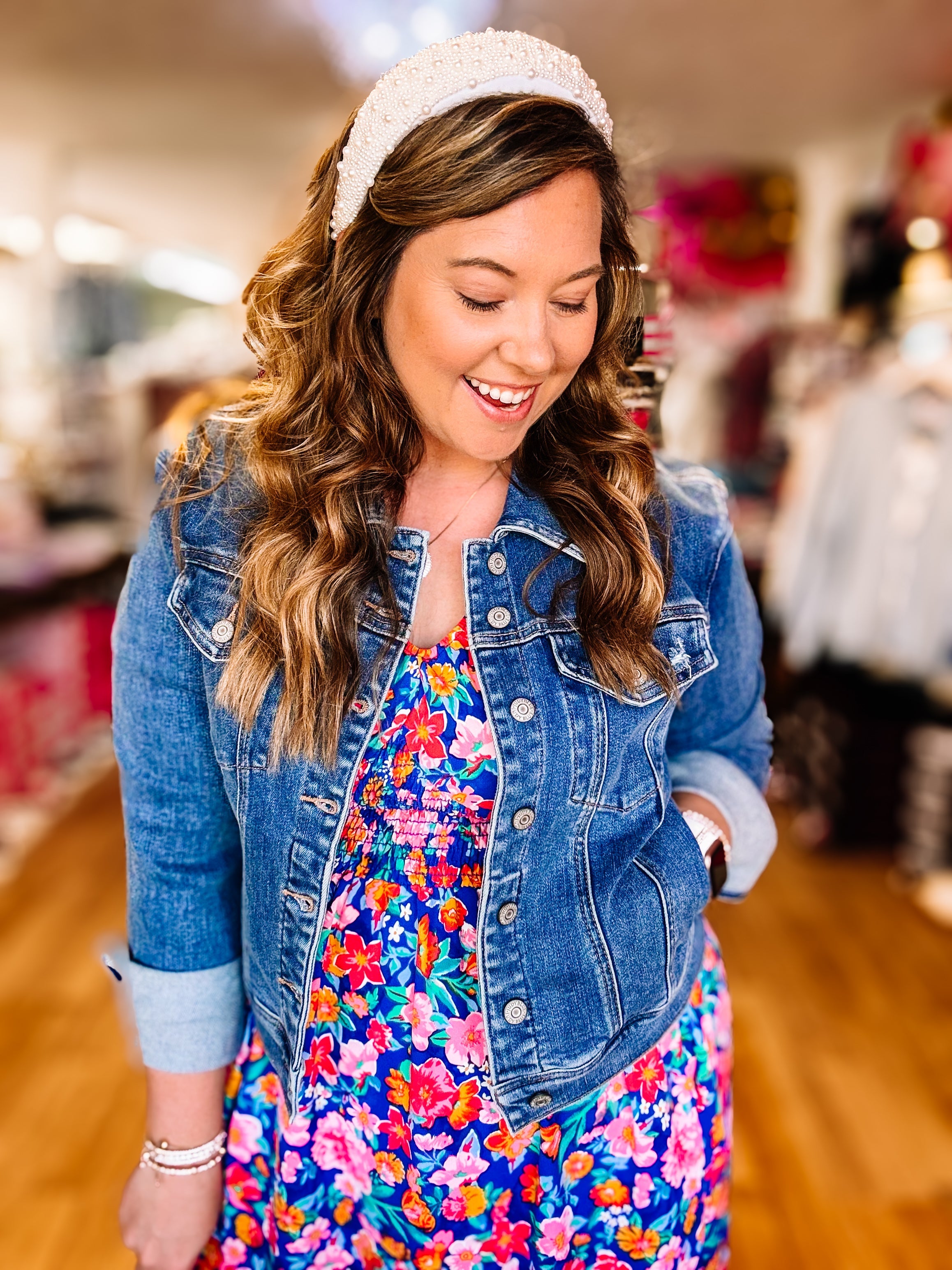Modern Mama Cropped Judy Blue Jacket-Jackets-Dear Me Southern Boutique, located in DeRidder, Louisiana