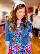 Modern Mama Cropped Judy Blue Jacket-Outerwear/Jackets/Shackets-Dear Me Southern Boutique, located in DeRidder, Louisiana