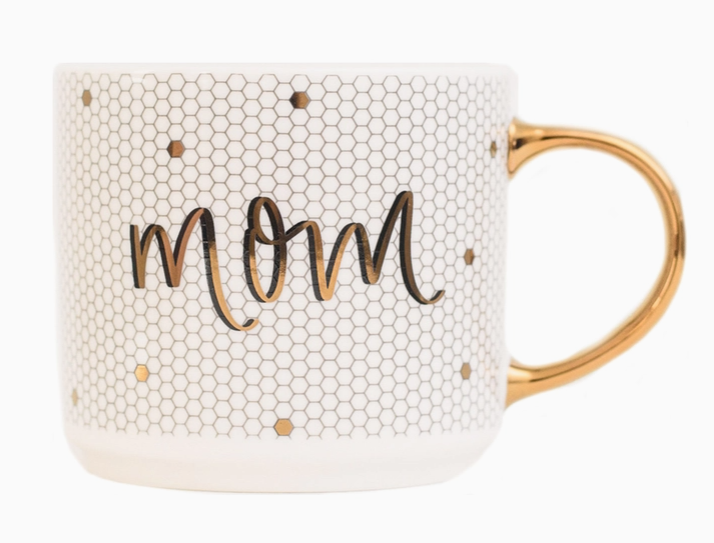 Mom Gold Tile Coffee Mug-Travel Mugs-Dear Me Southern Boutique, located in DeRidder, Louisiana