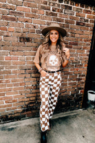 Much Too Young Cut Mock Neck Tee-Dear Me Southern Boutique, located in DeRidder, Louisiana