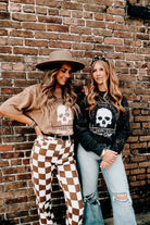 Much Too Young Cut Mock Neck Tee-Dear Me Southern Boutique, located in DeRidder, Louisiana