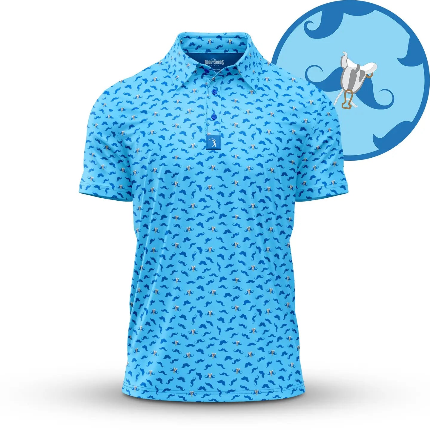 Mustache Rd Polo-Tops-Dear Me Southern Boutique, located in DeRidder, Louisiana