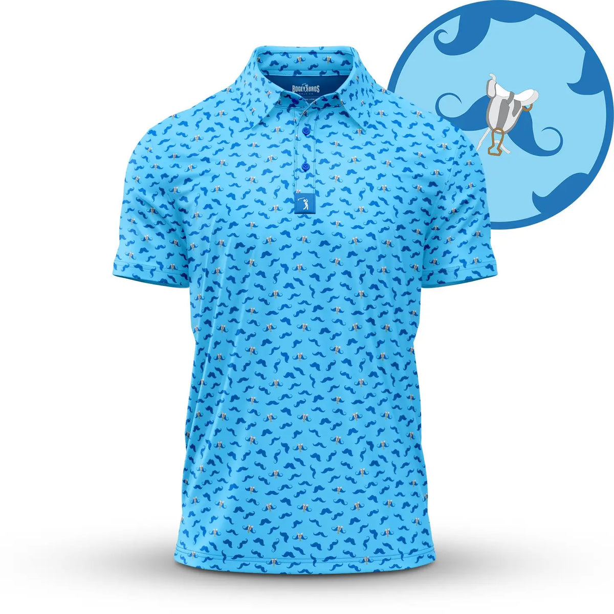 Mustache Rd Polo-Tops-Dear Me Southern Boutique, located in DeRidder, Louisiana