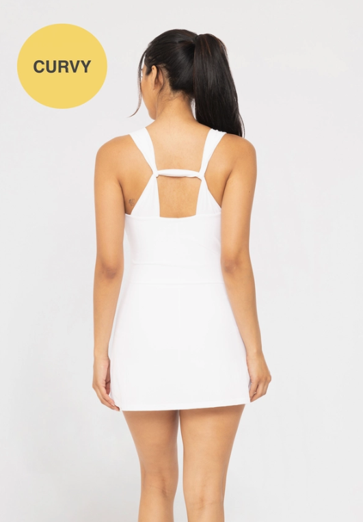 MyKayla Activewear Dress - White-Mini Dresses-Dear Me Southern Boutique, located in DeRidder, Louisiana