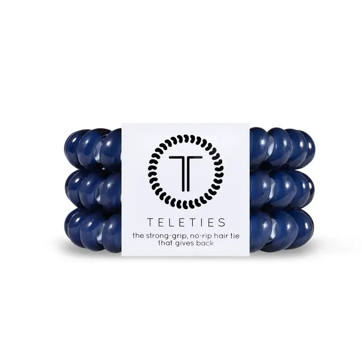 Nantucket Navy-Large Teleties-Mixed Hair Ties-Dear Me Southern Boutique, located in DeRidder, Louisiana