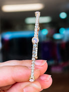 Naples Crystal Bangle - Silver Metal-Bracelets-Dear Me Southern Boutique, located in DeRidder, Louisiana