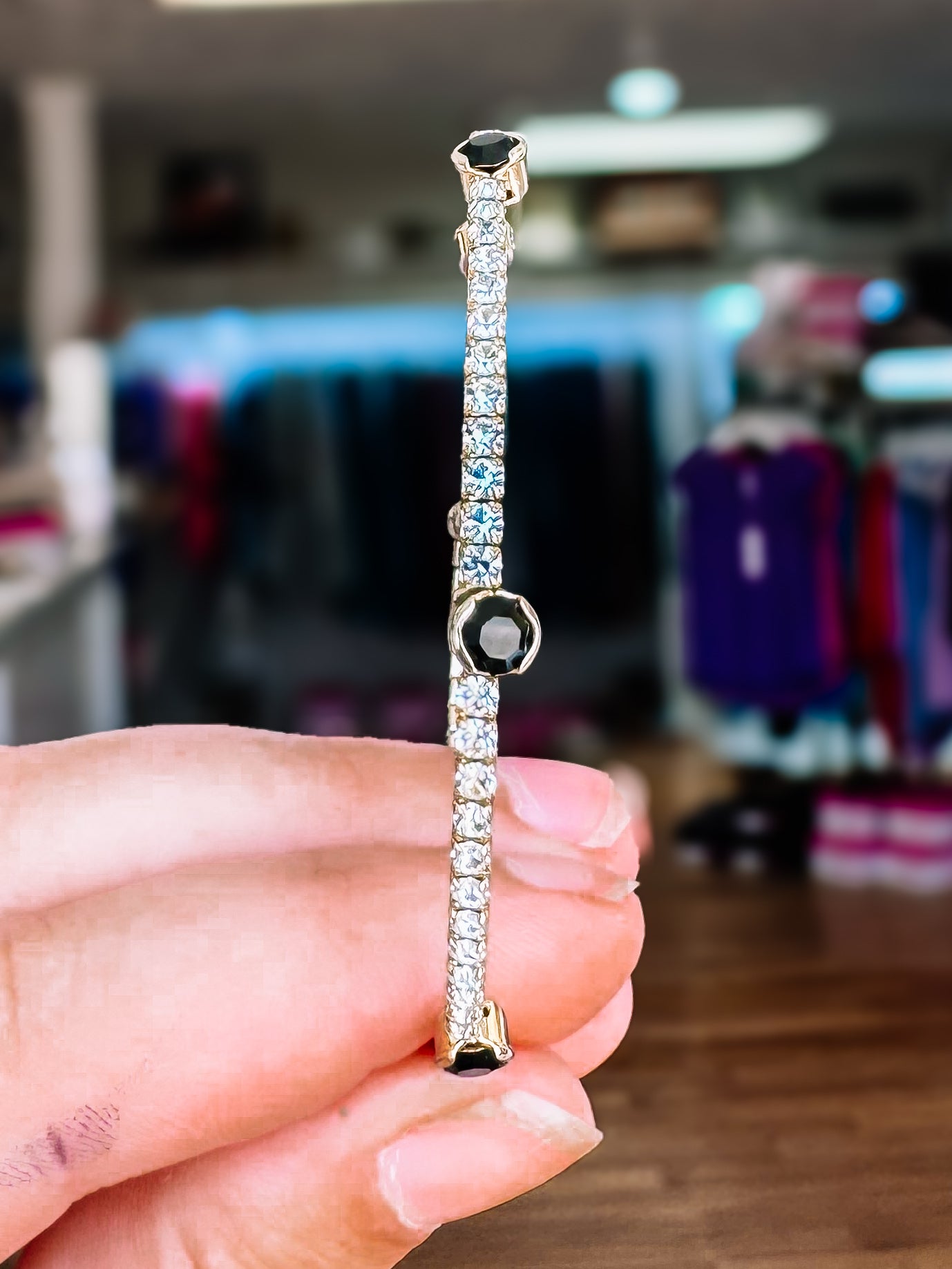 Naples Crystal Bangle - Silver Metal-Bracelets-Dear Me Southern Boutique, located in DeRidder, Louisiana
