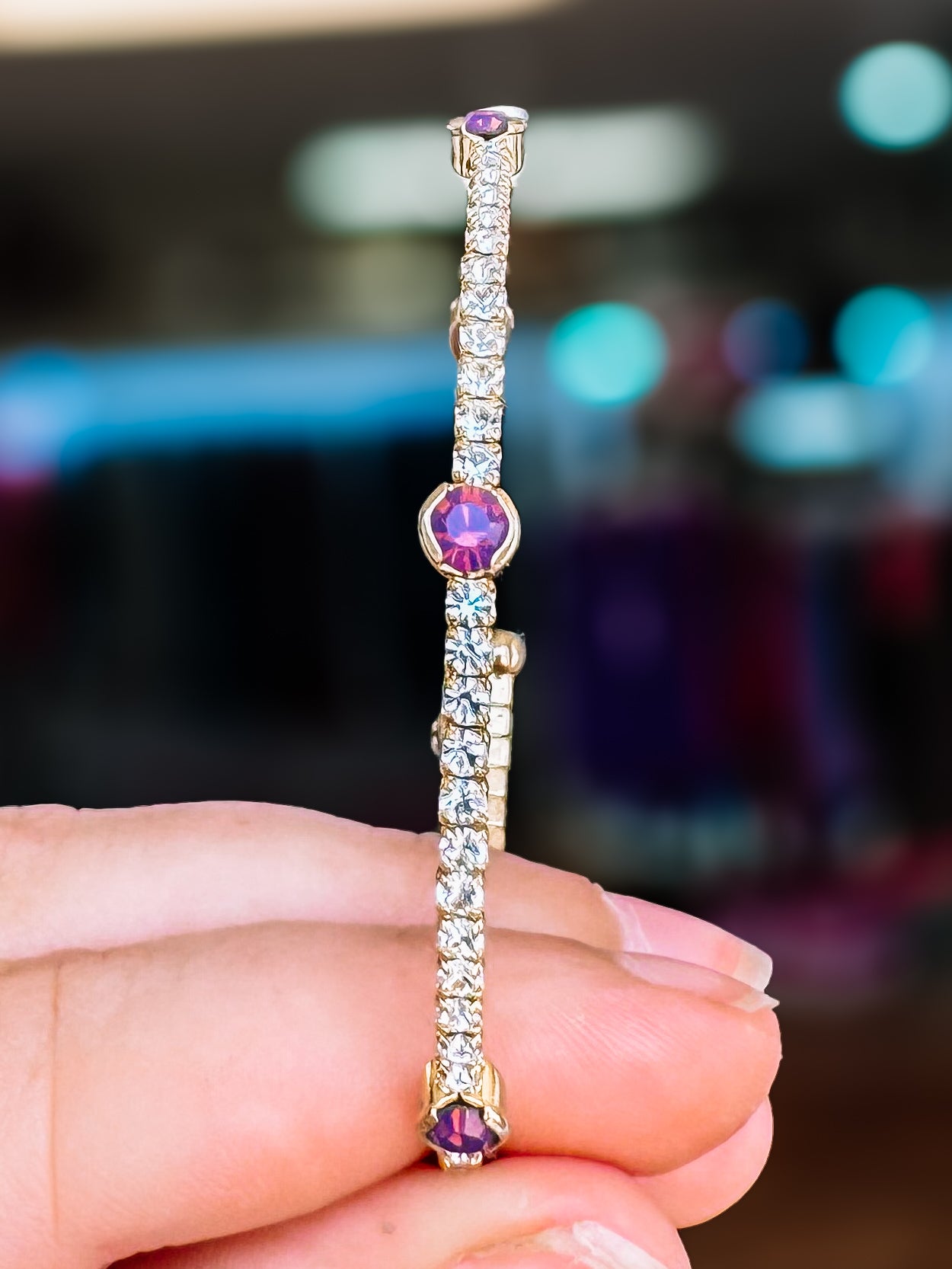 Naples Crystal Bangle - Silver Metal-Bracelets-Dear Me Southern Boutique, located in DeRidder, Louisiana
