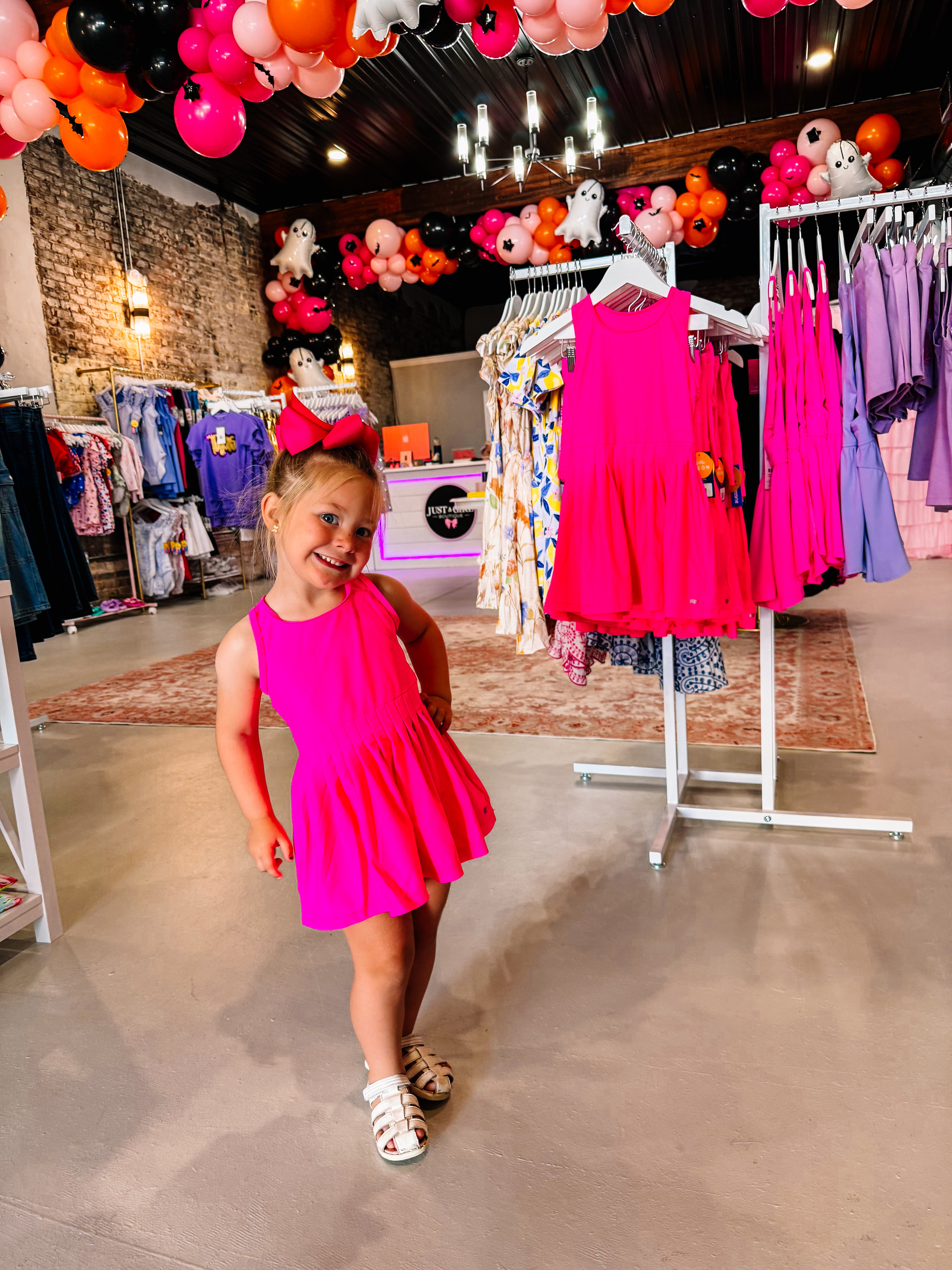 Neon Magenta Active Dress & Biker Shorts-JAG dresses-Dear Me Southern Boutique, located in DeRidder, Louisiana