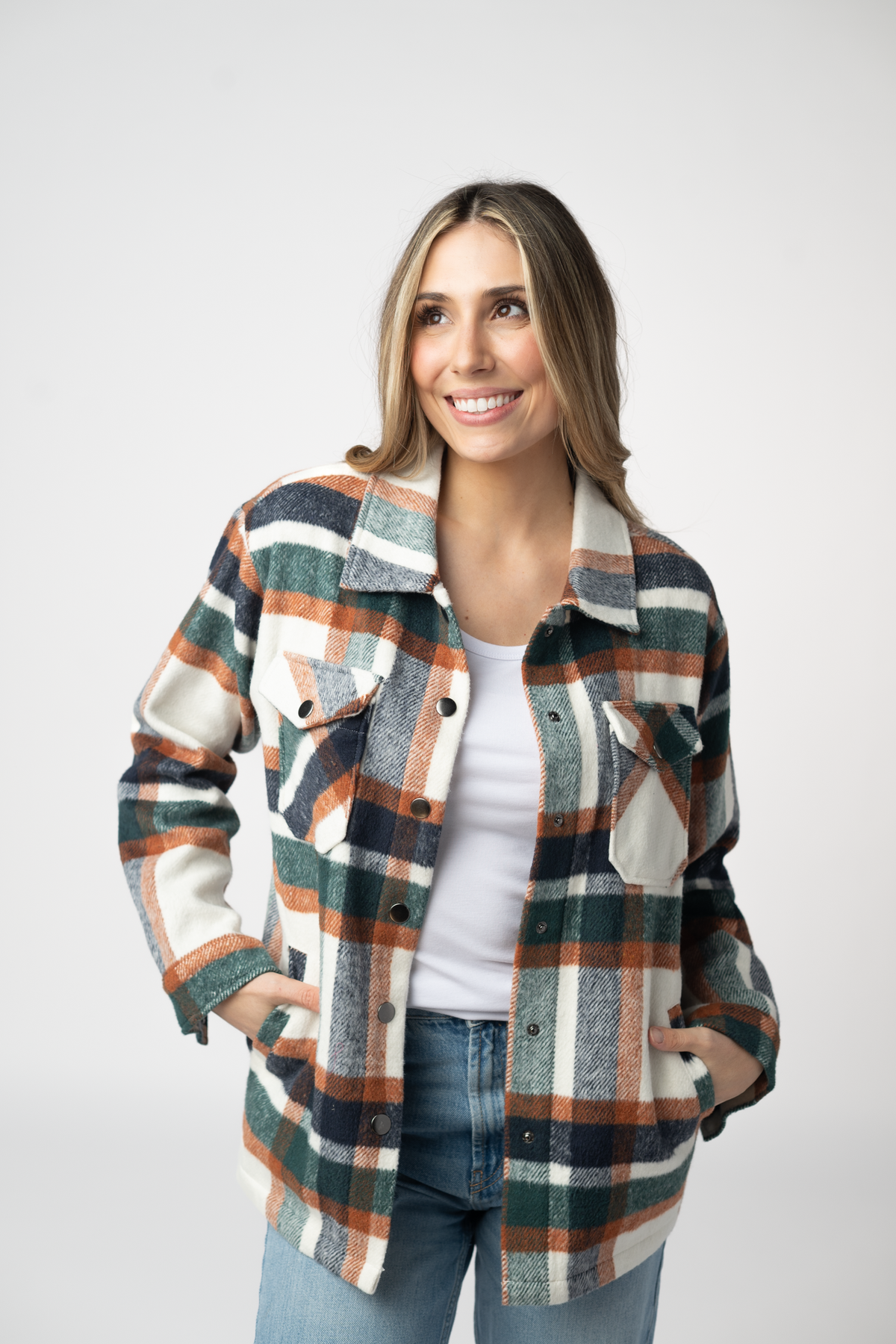 Norah Shacket - Harvest Plaid-Outerwear/Jackets/Shackets-Dear Me Southern Boutique, located in DeRidder, Louisiana
