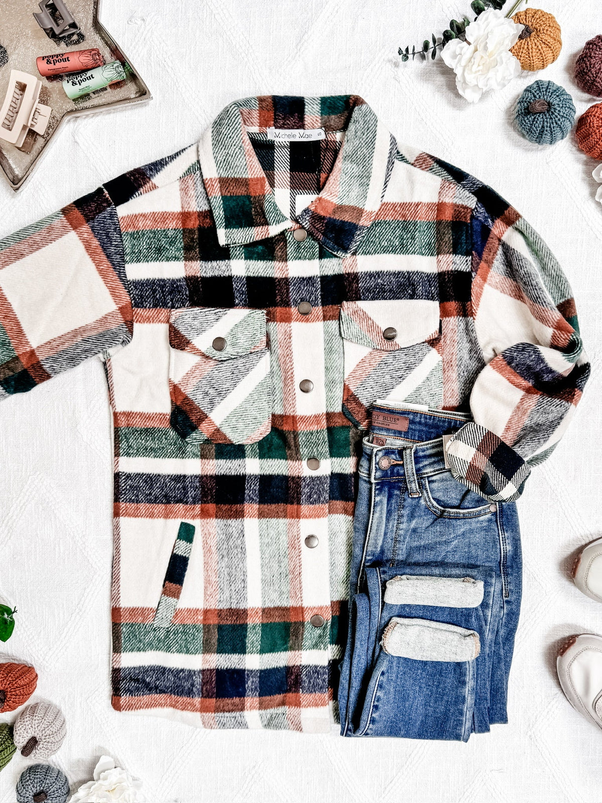 Norah Shacket - Harvest Plaid-Outerwear/Jackets/Shackets-Dear Me Southern Boutique, located in DeRidder, Louisiana