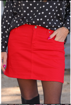 Nova Denim Skirt- Red-Skirts-Dear Me Southern Boutique, located in DeRidder, Louisiana