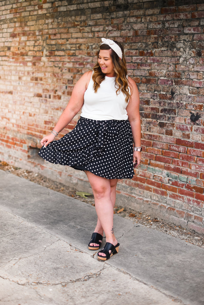 Oh So Sweet Polka Dot Skirt-Bottoms-Dear Me Southern Boutique, located in DeRidder, Louisiana