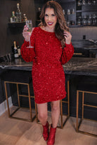 Old Flame Sequin Dress-Red-Dresses-Dear Me Southern Boutique, located in DeRidder, Louisiana