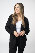 Open Knit Cardigan - Black-Cardigan-Dear Me Southern Boutique, located in DeRidder, Louisiana