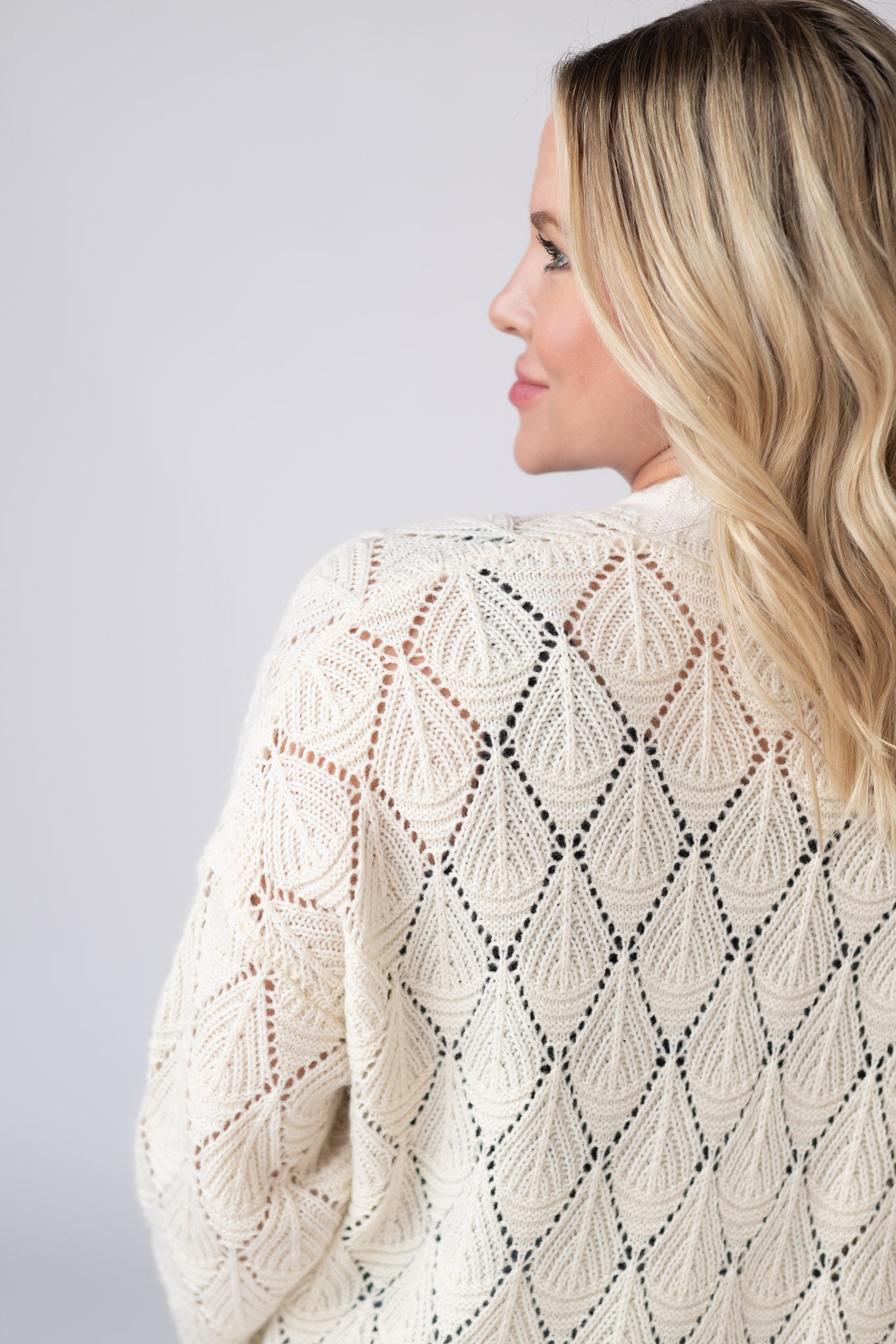 Open Knit Cardigan - Ivory-Cardigan-Dear Me Southern Boutique, located in DeRidder, Louisiana