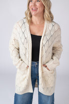 Open Knit Cardigan - Ivory-Cardigans-Dear Me Southern Boutique, located in DeRidder, Louisiana