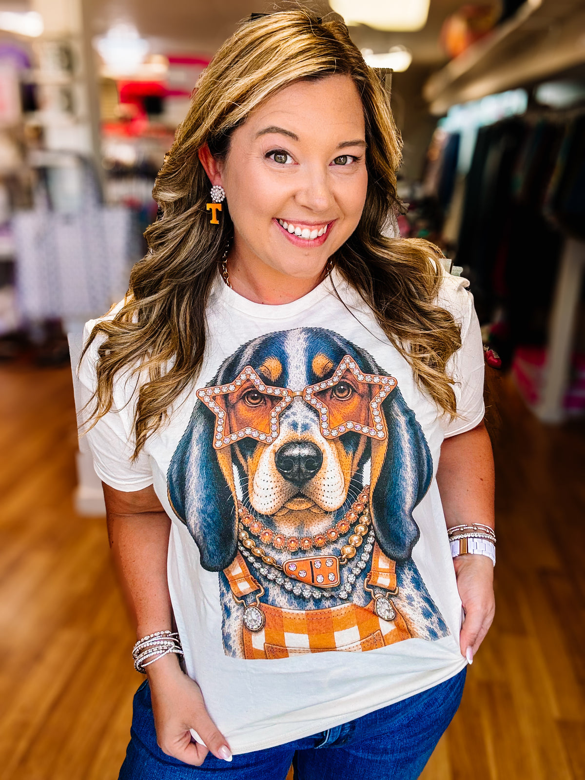 Orange Outlaw Bougie Rhinestone Tee-Presales-Dear Me Southern Boutique, located in DeRidder, Louisiana