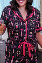 PREORDER- Bows & Bubbly After Dark Ruffle Pajama Set-Presales-Dear Me Southern Boutique, located in DeRidder, Louisiana