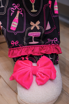 PREORDER- Bows & Bubbly After Dark Ruffle Pajama Set-Presales-Dear Me Southern Boutique, located in DeRidder, Louisiana