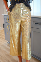 PREORDER- Bring the Sparkle Sequin Pants- Gold-Presales-Dear Me Southern Boutique, located in DeRidder, Louisiana