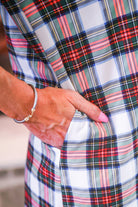 PREORDER- Cassidy Dress- White Christmas Plaid-Dress-Dear Me Southern Boutique, located in DeRidder, Louisiana