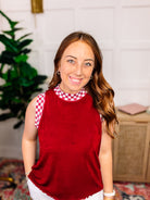 PREORDER: Checkmate Ribbed Tank-Maroon-Dear Me Southern Boutique, located in DeRidder, Louisiana