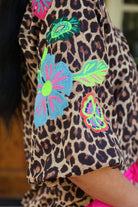PREORDER- Donna Embroidered Top- Leopard-Presales-Dear Me Southern Boutique, located in DeRidder, Louisiana