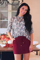 PREORDER- Emma Mesh Tee- Magnolia Paisley-Top-Dear Me Southern Boutique, located in DeRidder, Louisiana