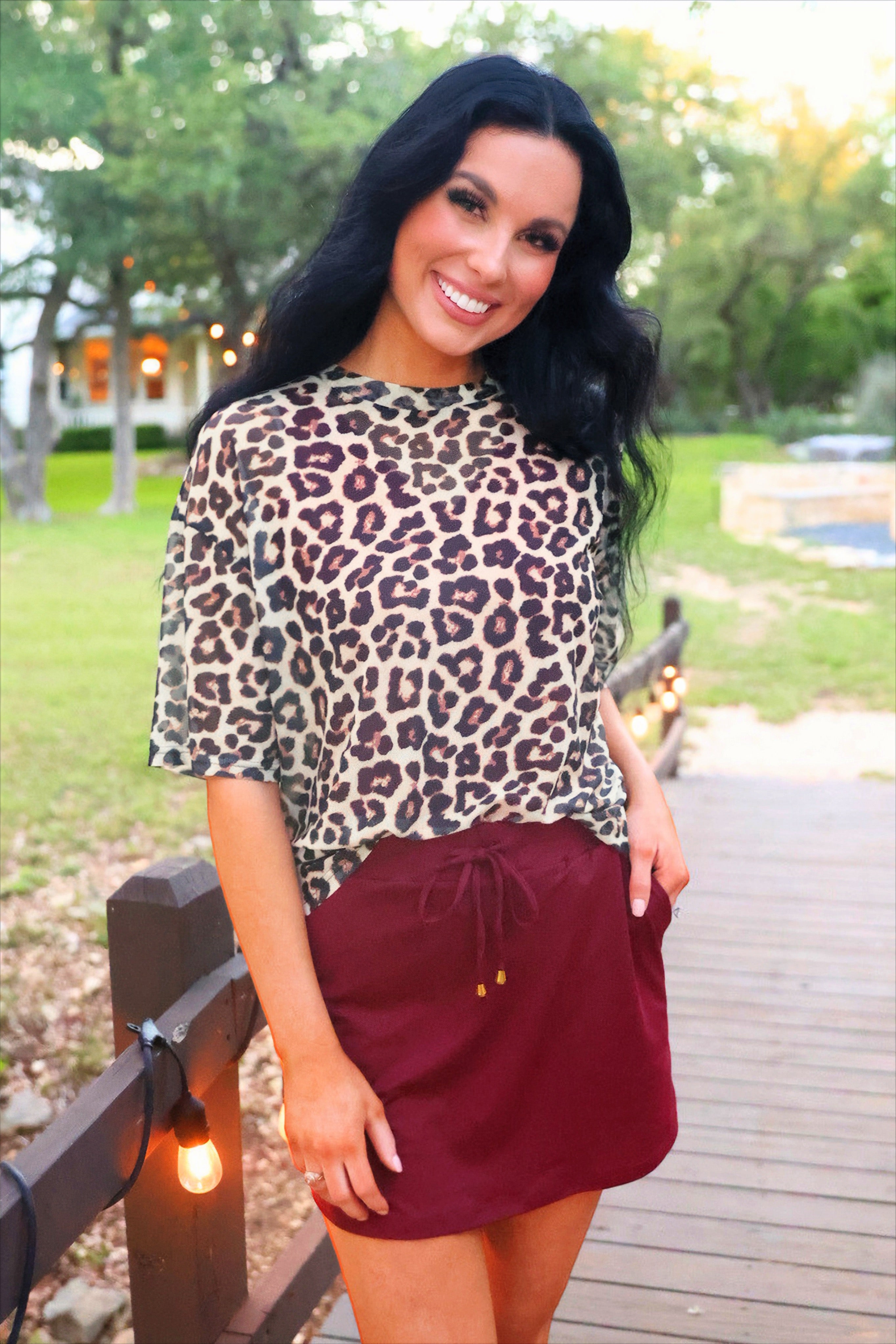 PREORDER- Emma Mesh Tee- Safari Chic-Presales-Dear Me Southern Boutique, located in DeRidder, Louisiana