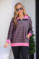 PREORDER- Everyday Pullover- Ellie Plaid-Presales-Dear Me Southern Boutique, located in DeRidder, Louisiana